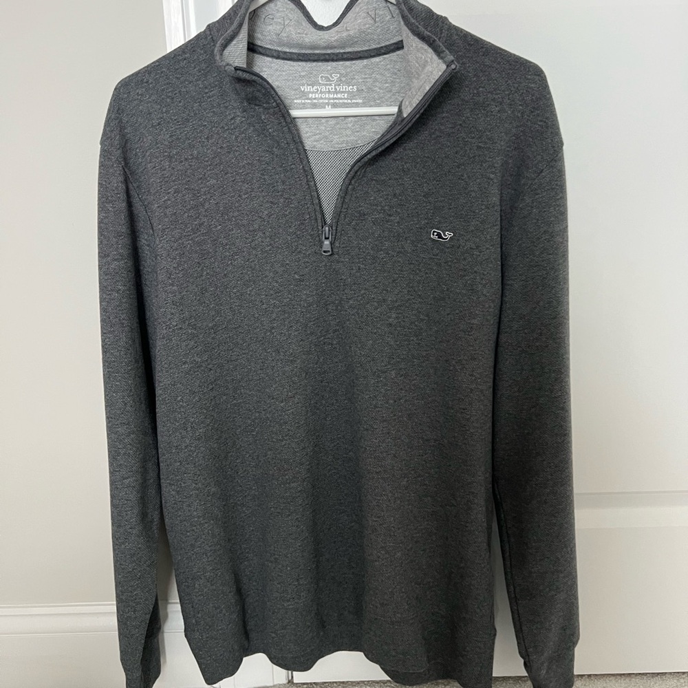 Vineyard Vines Men's Charcoal Zip-Up Sweater